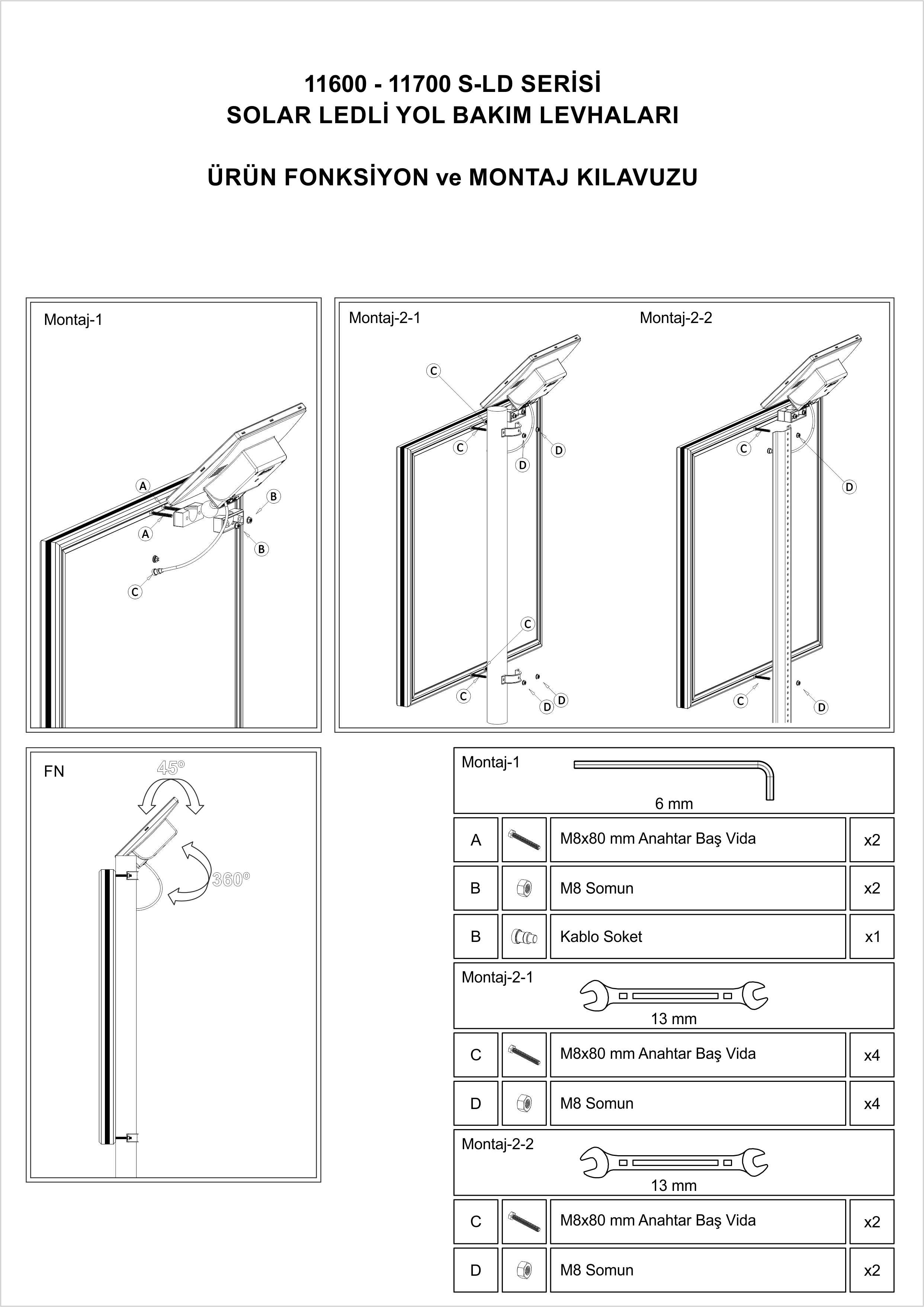 11600 S-LD - Şekil 6 Montaj Kılavuzu