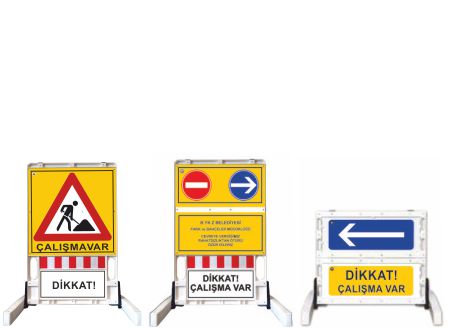 Katlanır Uyarı Levhalı Bariyerler
